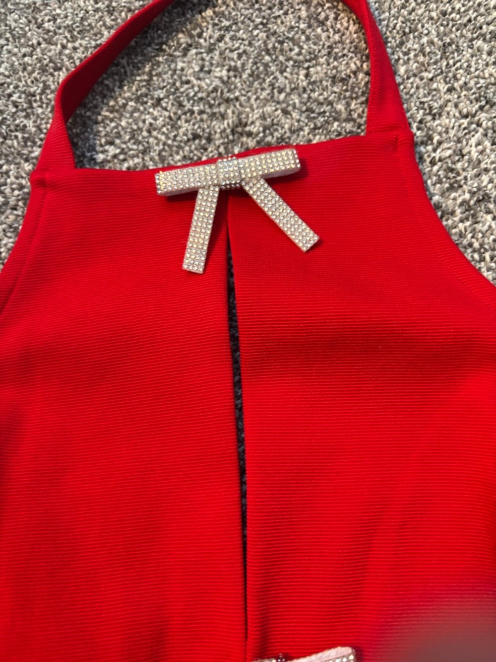 Beautiful Rhinestone Bow Red Halter Top by Maeve for Anthropologie - Picture 6 of 13